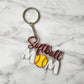 Softball Mom Keychain